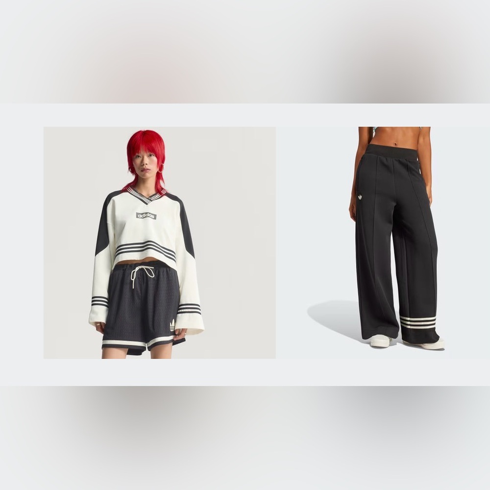 Set* Adidas Track suit, Blocking black and white colors